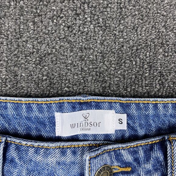 Windsor Denim Maxi Skirt  Open Front Slit Open Side Leg Womens Size Small - Picture 3 of 5